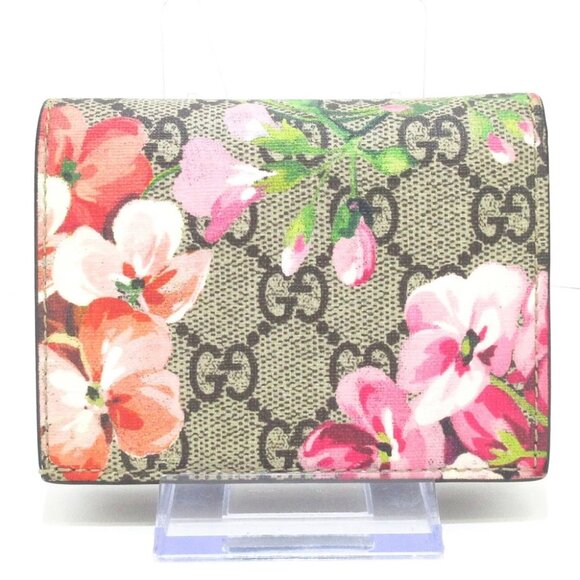 Auth GUCCI GG Blooms Beige Pink Multi PVC Bifold Wallet - Picture 3 of 8